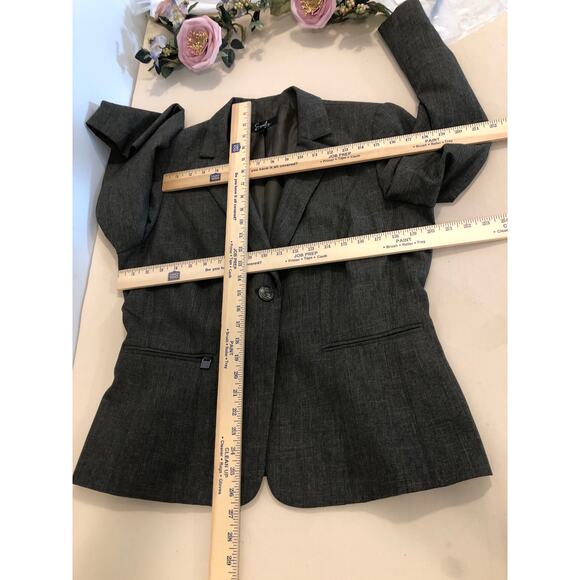 Emily Women Single Button Blazer Brown Size 14 Lapel Notch Collar Executive - Picture 10 of 13